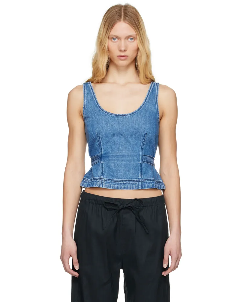 Rag & Bone Blue Ultra Featherweight Estelle Denim Top Beekman