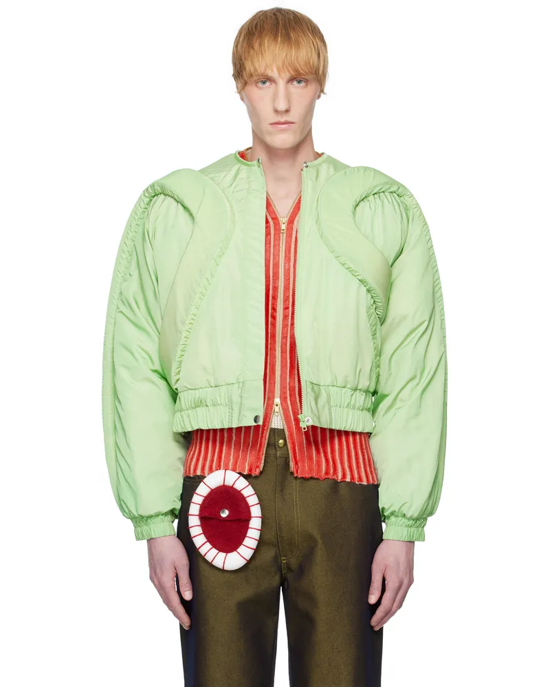 Stanley Raffington Green 3D Parametric Bomber Jacket Green