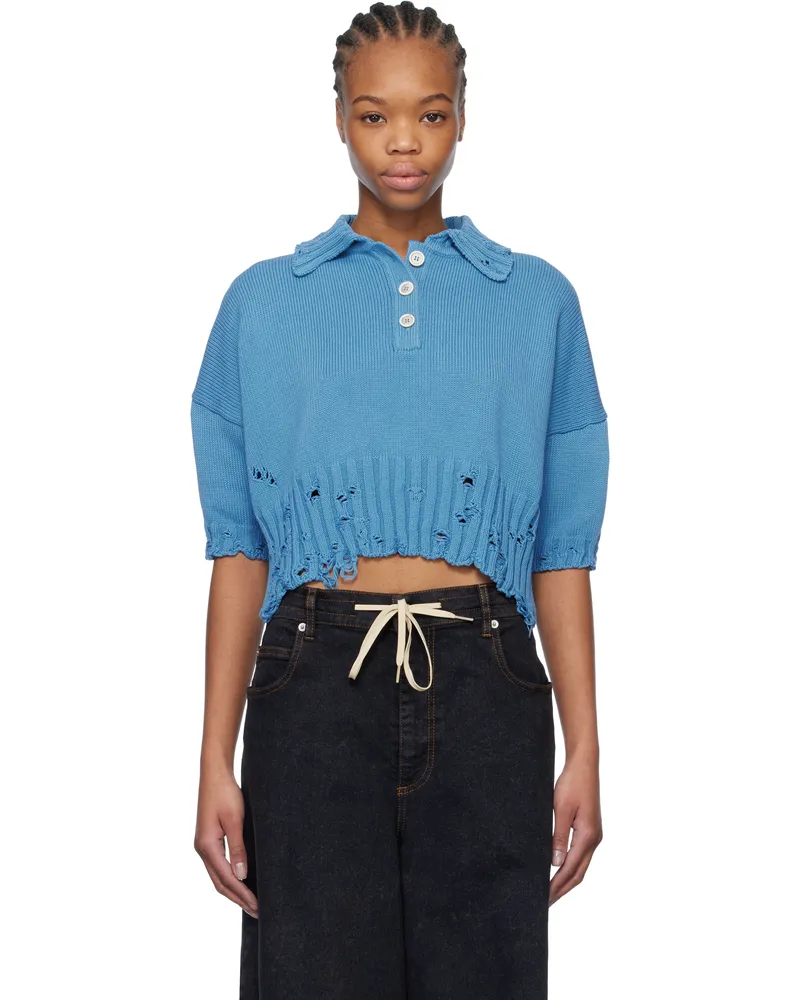 Marni Blue Cotton Polo 00b52