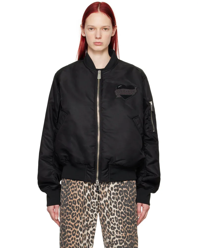 Charles Jeffrey Loverboy Black Appliqué Bomber Jacket Black