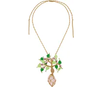 SSENSE Exclusive Beige & Green Rose Necklace