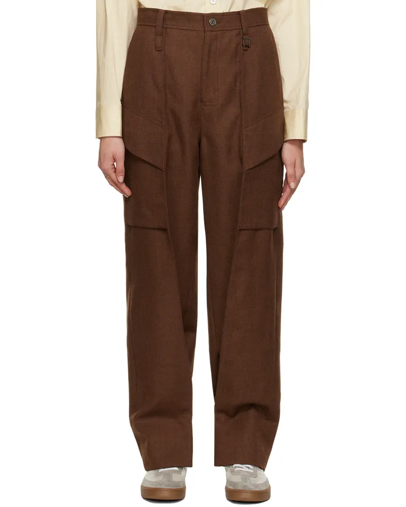 Wooyoungmi Brown Straight Trousers Mud