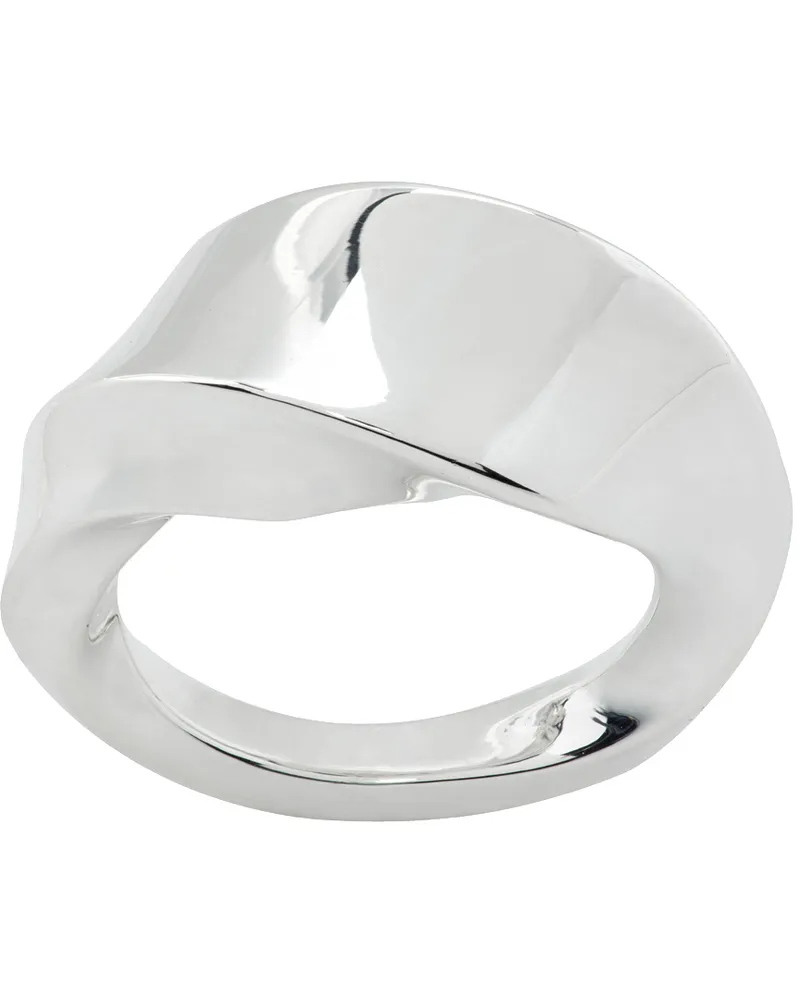 Bottega Veneta Silver Twist Ring 8117