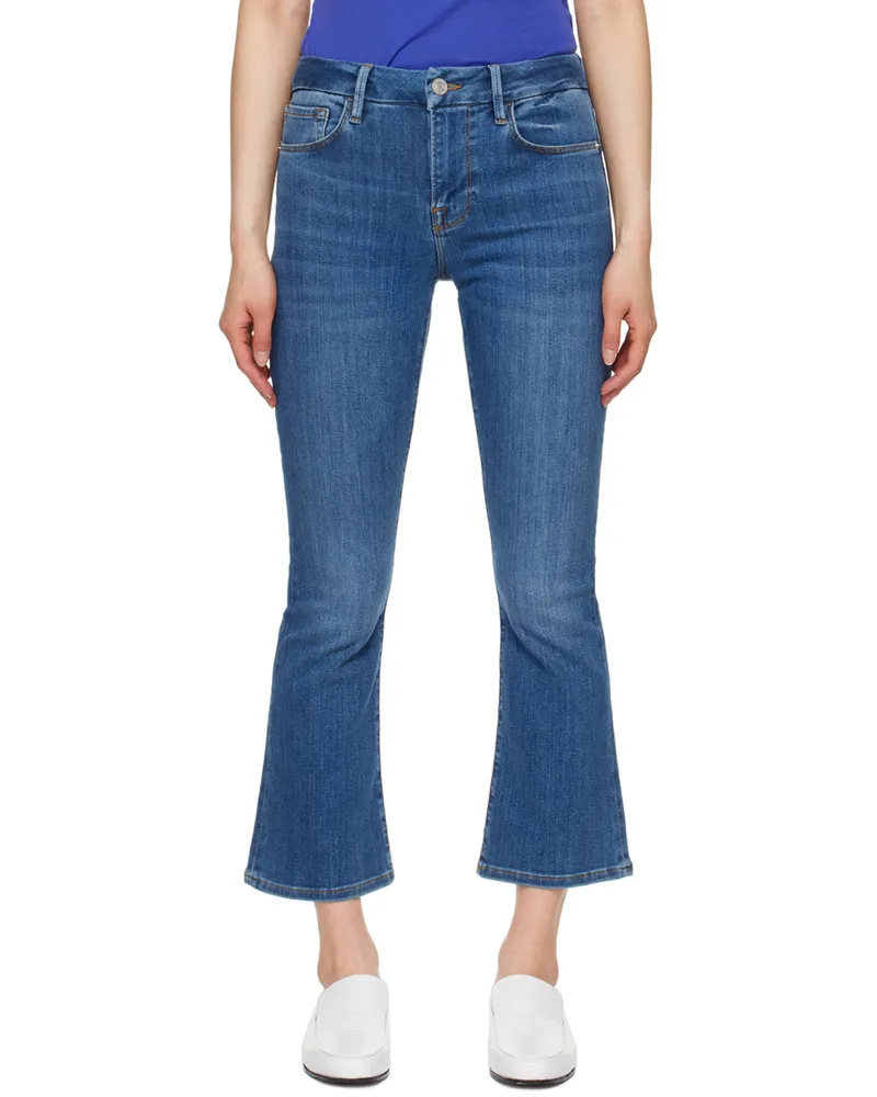 Frame Denim Blue 'Le Crop Mini Boot' Jeans Poee