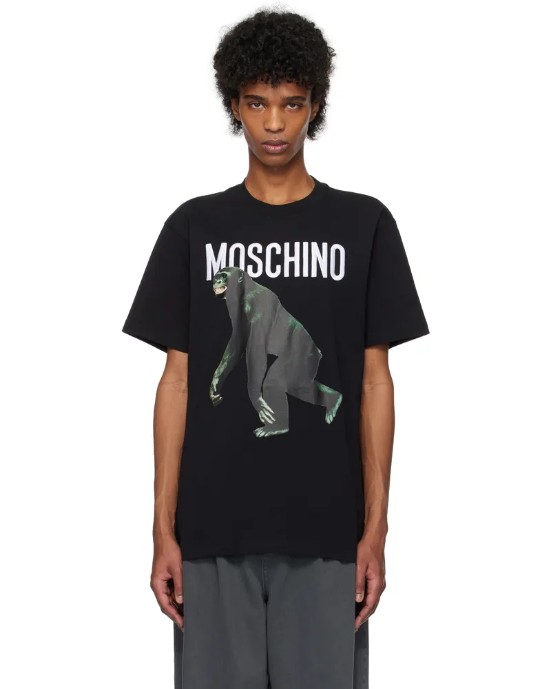 Moschino Black Chimpanzee T-shirt Multi