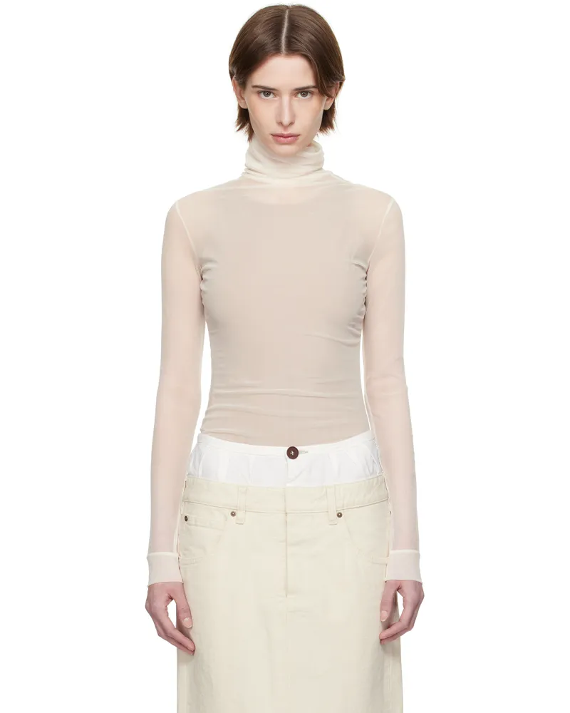 Maison Margiela Off-White High-Neck Bodysuit 102