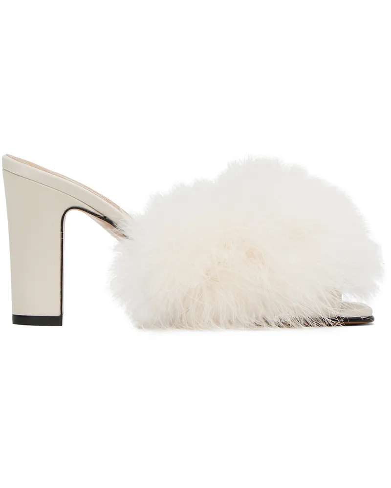 Maison Margiela Off-White Feather Mules T2021