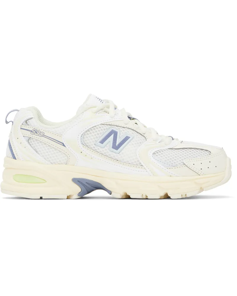 New Balance Off-White & Blue 530 Sneakers Angora