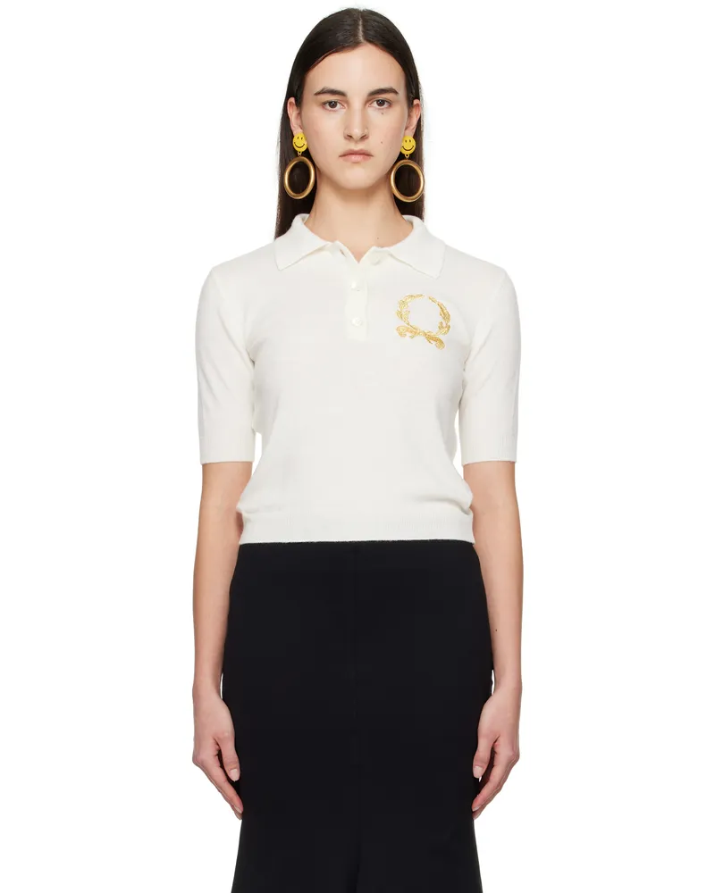 Moschino Off-White Laurel Crown Logo Polo 0001