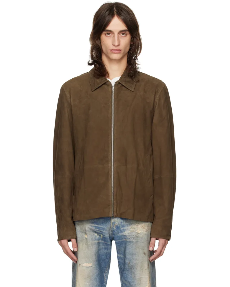 Rag & Bone Brown Melrose Leather Jacket Dkbrw