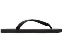 Black Embossed Flip Flops
