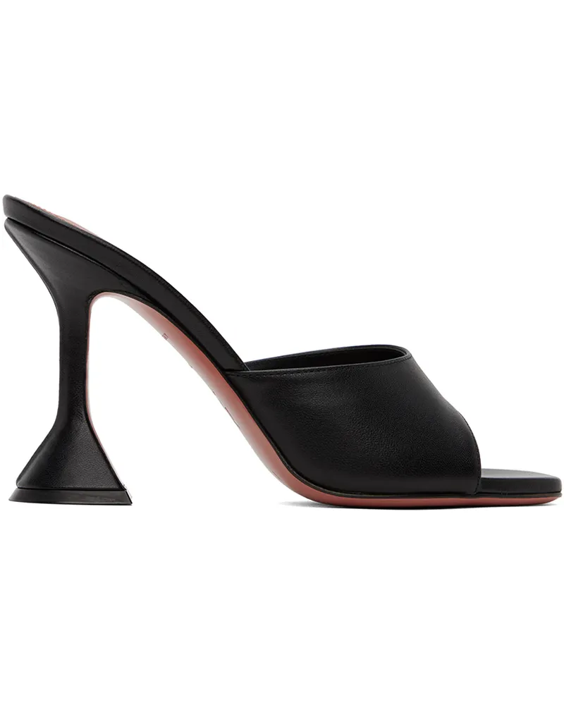 Amina Muaddi Black Lupita Slipper Heeled Sandals Black