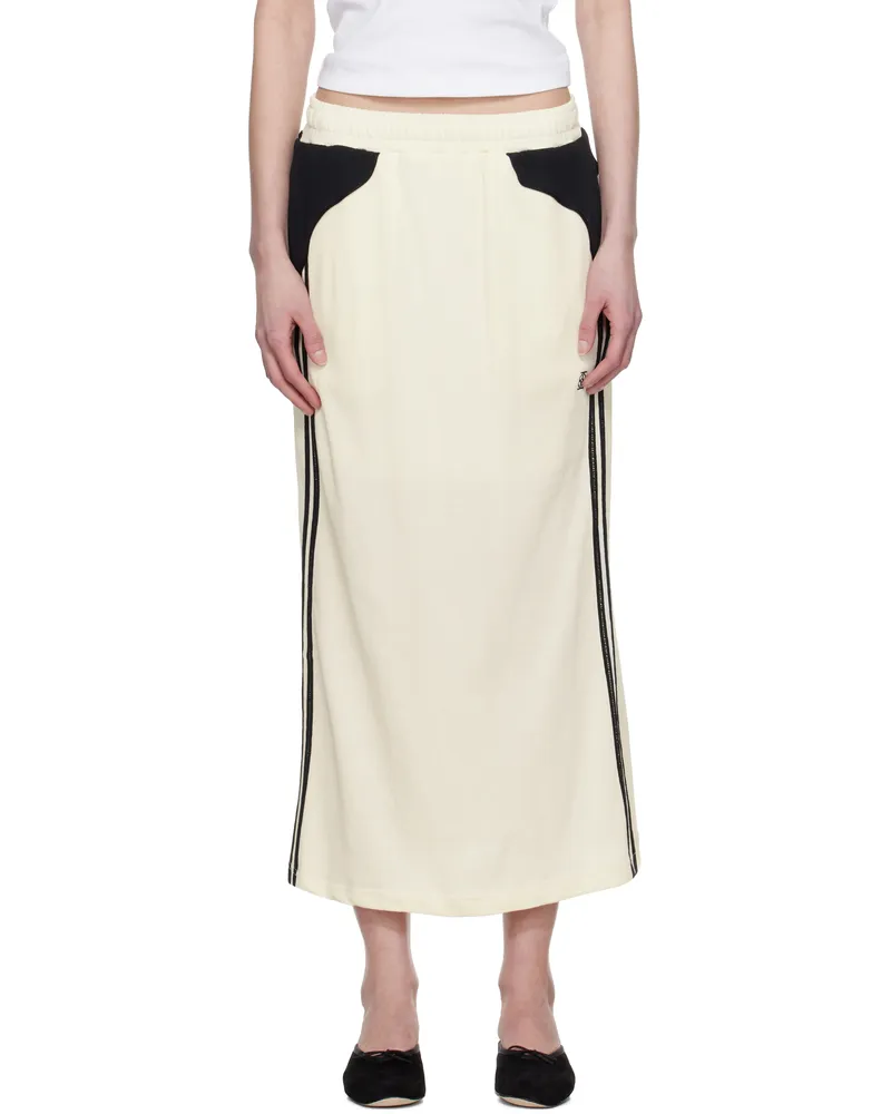 Kijun Off-White Football Jersey Midi Skirt Ivory