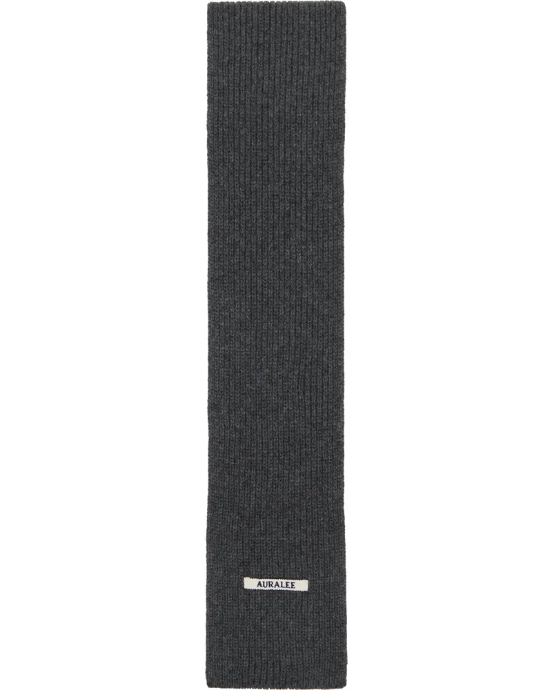 AURALEE Gray Light Cashmere Knit Stole Charcoal