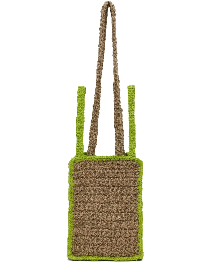 SERAPIS SSENSE Exclusive Beige & Green Bag Sand