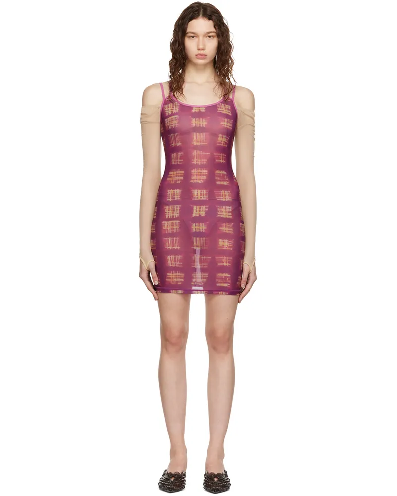 Charlotte Knowles Purple Vortex Minidress Purple