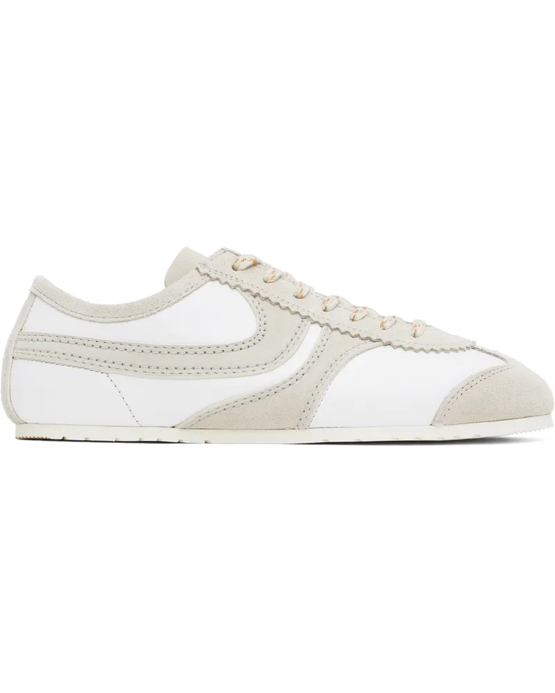 Dries van Noten Taupe & White Suede Sneakers 001