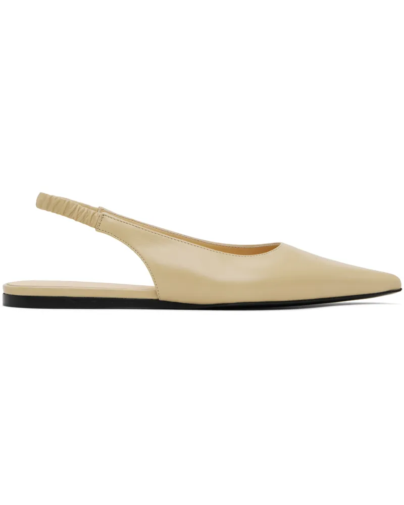 Proenza Schouler Beige Spike Slingback Ballerina Flats 18063-123-parchment