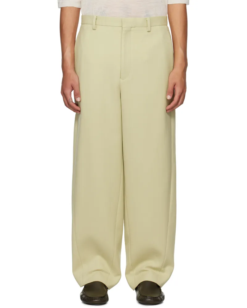 AURALEE Yellow Light Melton Trousers Yellow