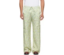 Yellow Floral Cargo Pants