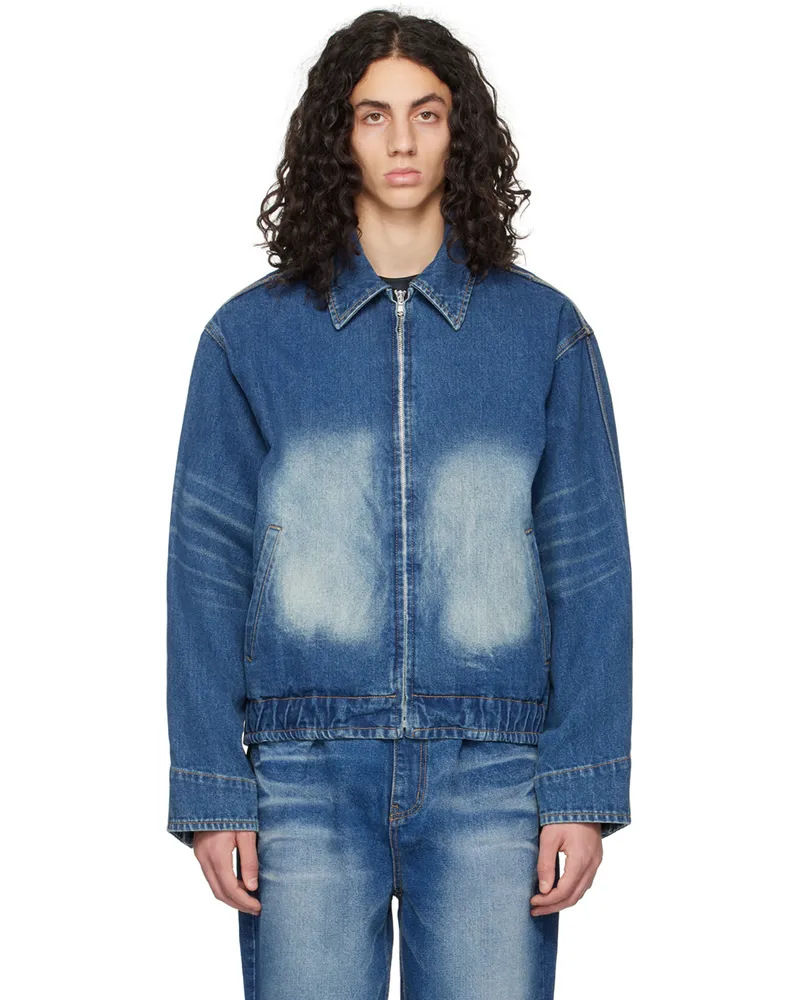 WE 11 DONE Blue Faded Denim Jacket Blue