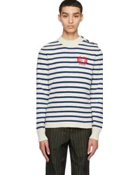 Erdem White Stripe Sweater Ivory