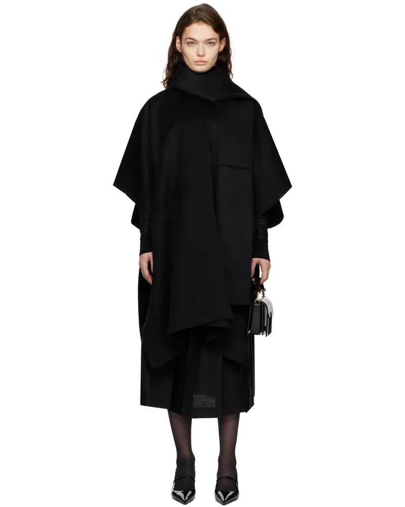 Totême Black Doublé Scarf Coat Black