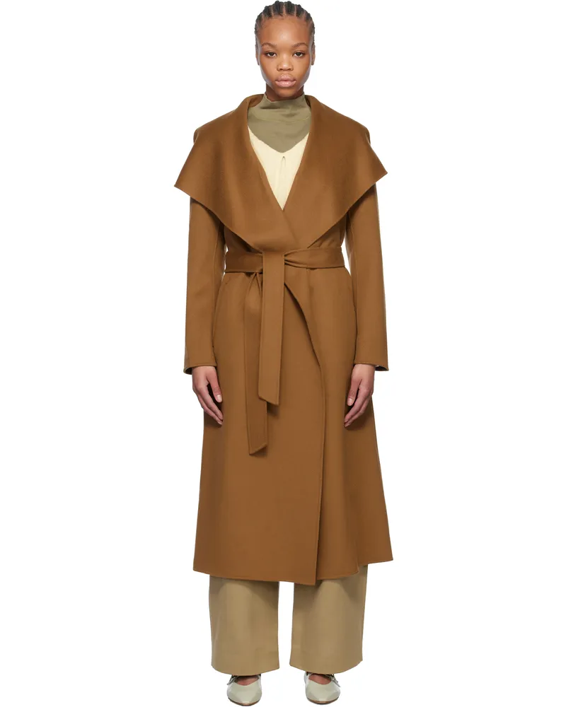 Mackage Tan Mai-CN Double-Face Wool Wrap Coat C1201