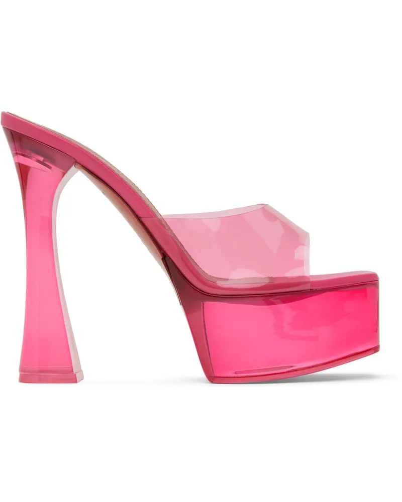 Amina Muaddi Pink Dalida Glass 140 Heeled Sandals Rose