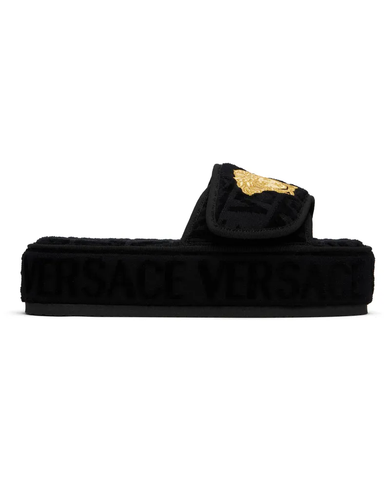 Versace Black 'Versace Allover' Slippers Z4800-black