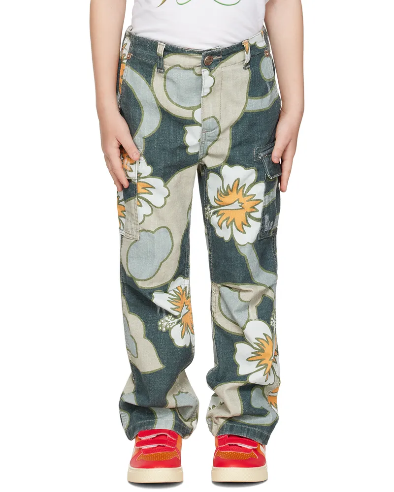 ERL Kids Gray Graphic Cargo Pants Erl