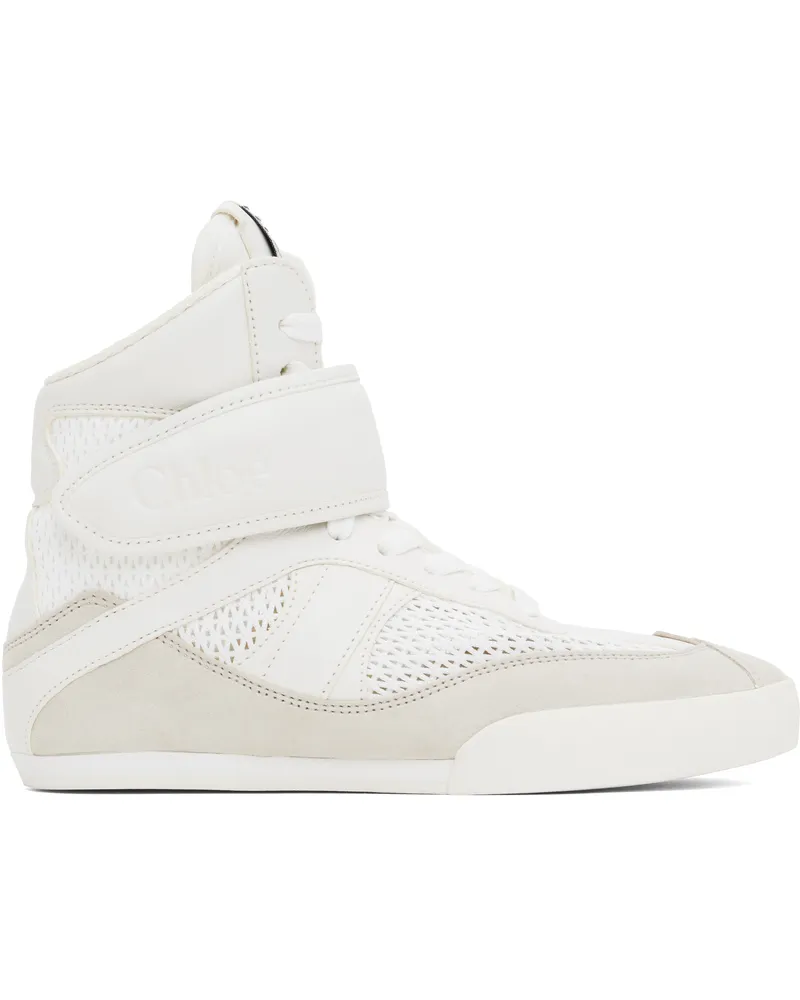 Chloé White & Beige 'Chloé Kick' Sneakers 20s