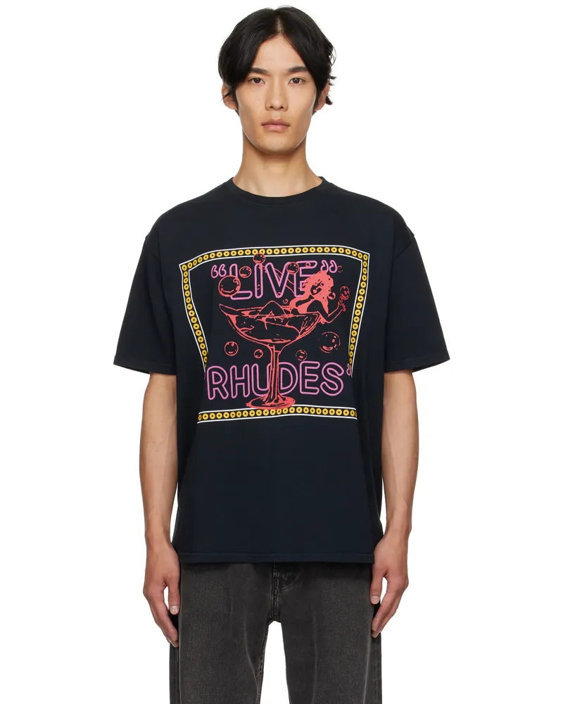 RHUDE Black 'Live Rhudes' T-shirt Vintage