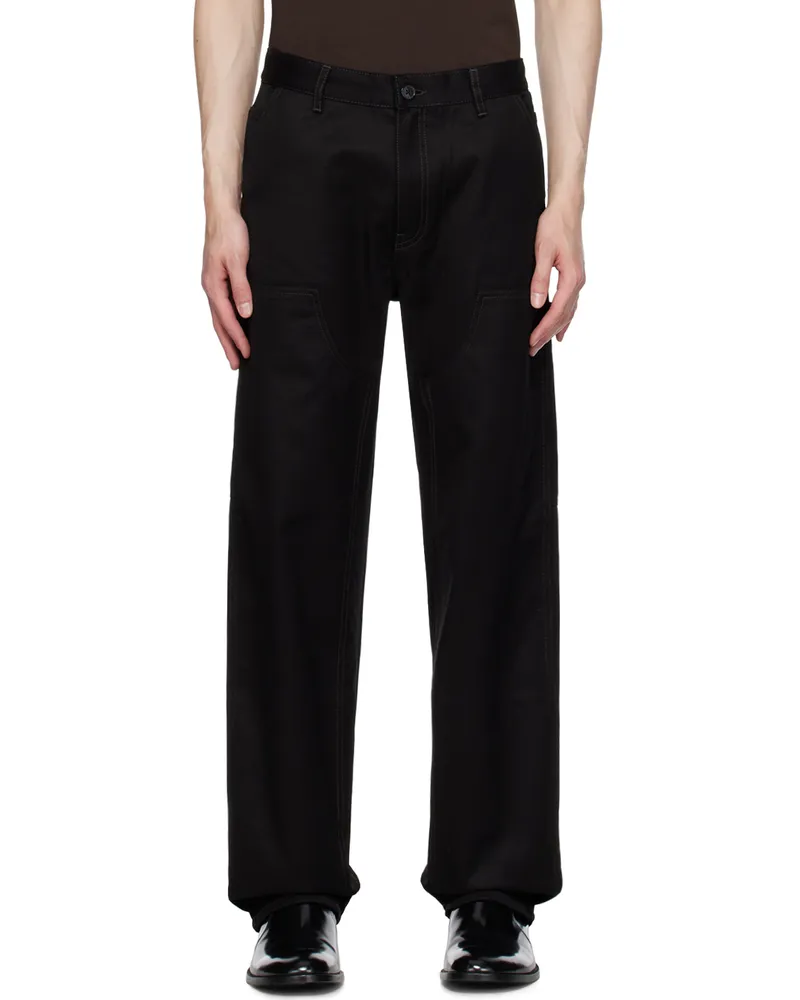Filippa K Black Relaxed-Fit Trousers Black