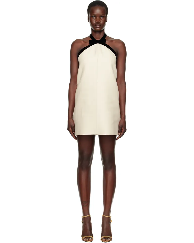 Tom Ford Off-White Bow Detail Minidress Aw013
