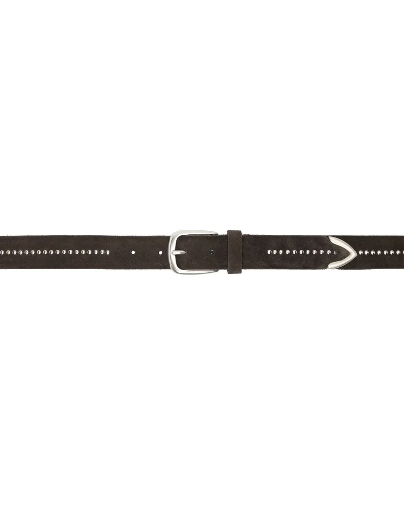 Anderson's SSENSE Exclusive Brown Studded Suede Belt M1