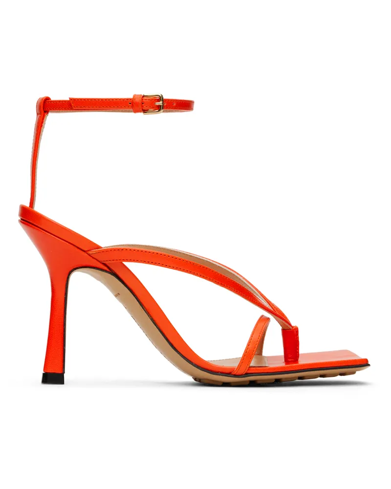 Bottega Veneta Orange Stretch Strap Sandals 6529