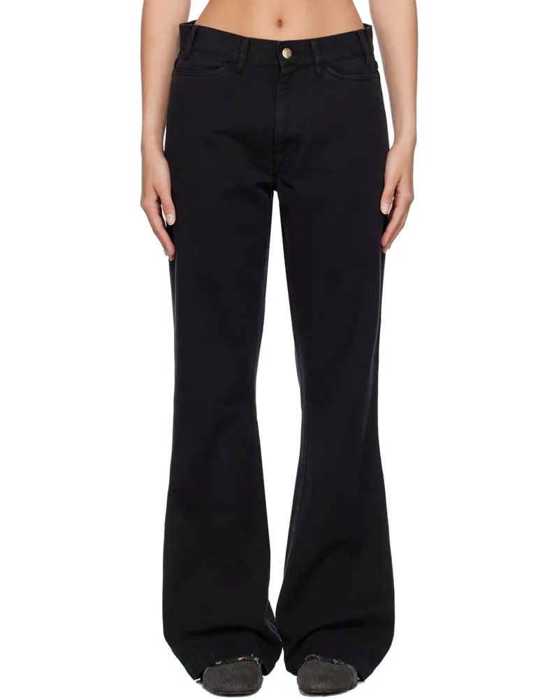 Stockholm (Surfboard) Club Black Flared Trousers Black
