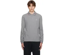 Gray Patch Long Sleeve Polo