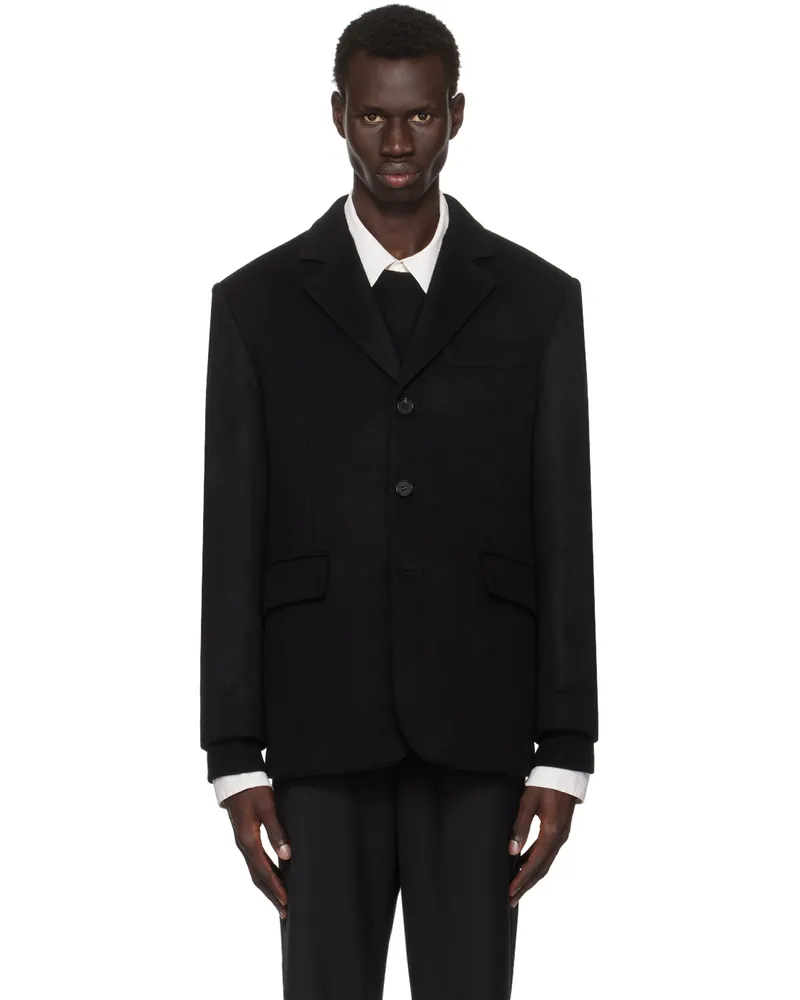 Dunst Black Unisex Classic 3 Button Cashmere Blazer Black