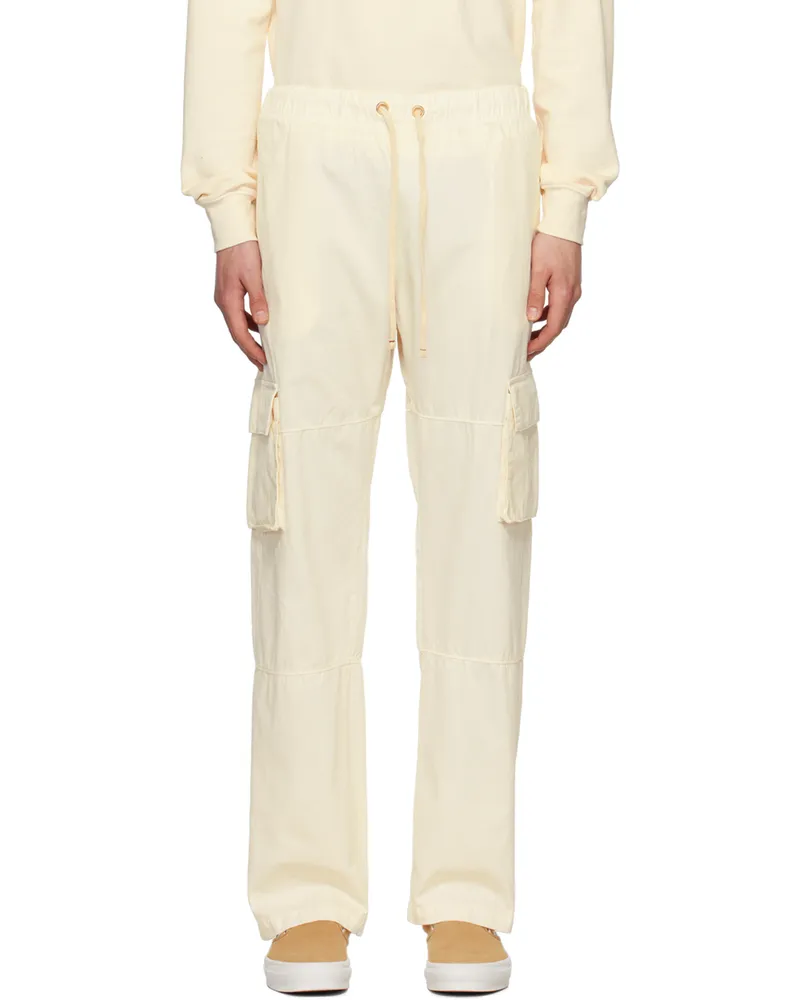 LES TIEN Off-White Drawstring Cargo Pants Ivory