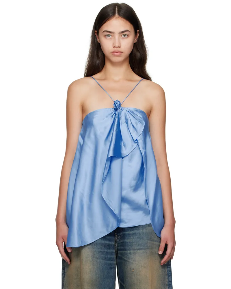 Acne Studios Blue Satin Top Aqg