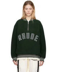 RHUDE Green Varsity Sweatshirt Green