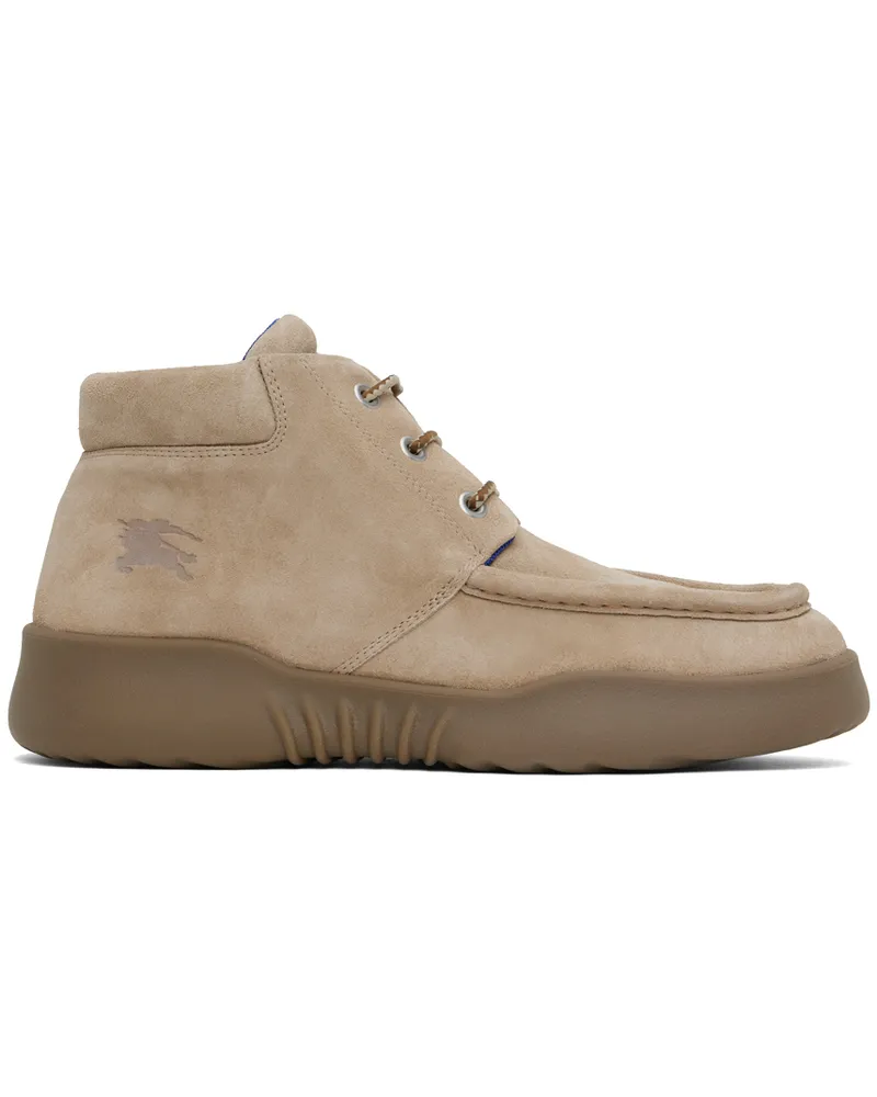 Burberry Beige Suede Log Boots Hunter