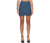 Blue Vented Miniskirt