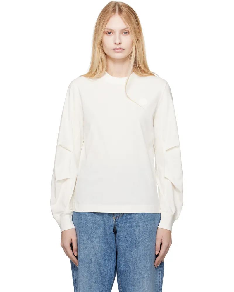 Moncler White Rubber Logo Patch T-shirt 034