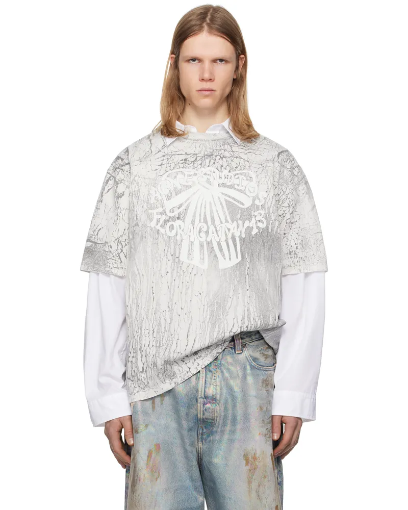 Acne Studios Gray Plaster Print T-shirt Bm0