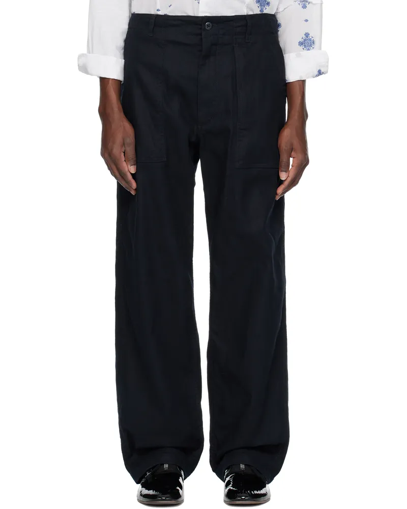 Engineered Garments Navy Fatigue Trousers Zt217
