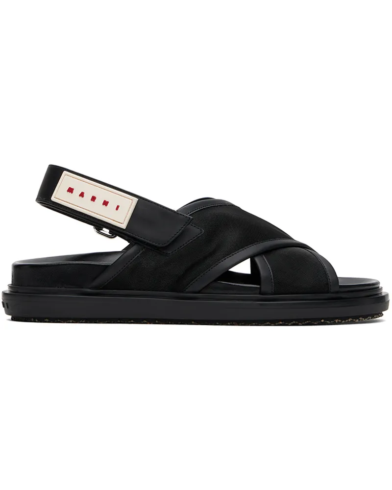 Marni Black Fussbett Sandals 00n99