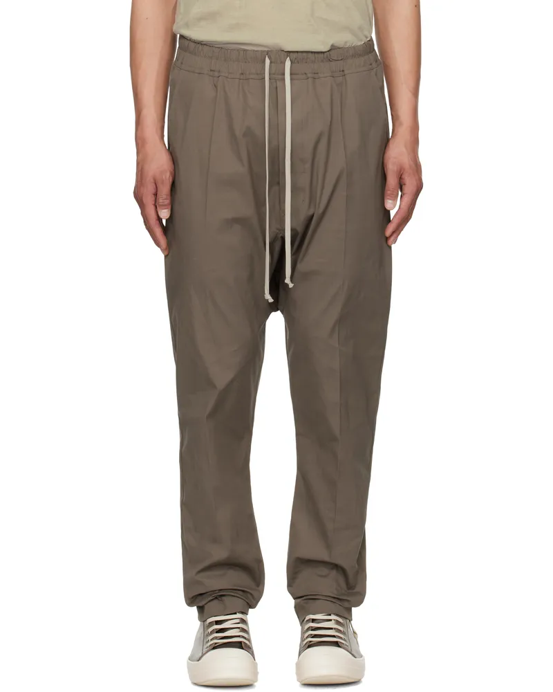 Rick Owens Gray Hollywood Drawstring Long Trousers 34